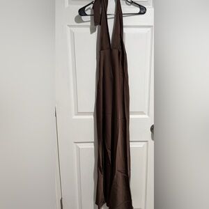 Elegant Brown Midaxi Dress